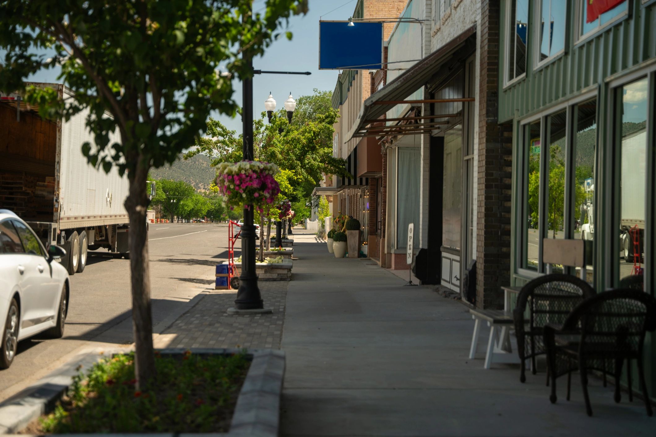 Modern retail street frontage